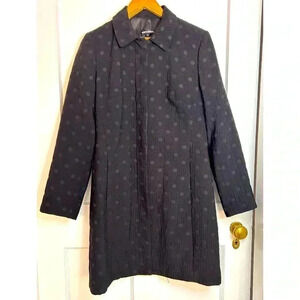 Women’s Mario Serrano Black Polka  Dotted Long Jacket Size 10